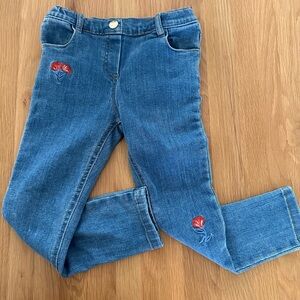 Sergent Major (French) Blue Denim Kids Jeans with Red Embroidery 4Y